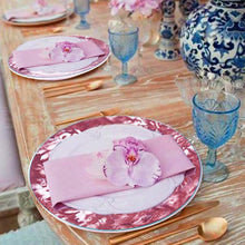 Set Of 12 - 11" Pink Break Resistant Porcelain Plates, Microwave Safe Dinner Plates