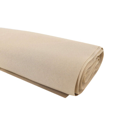 Beige fabric roll on a white background