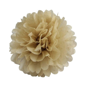 12 Pack Champagne Paper Tissue Fluffy Pom Pom Flower Balls - 8"