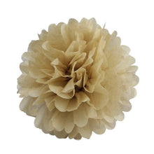 12 Pack Champagne Paper Tissue Fluffy Pom Pom Flower Balls - 8inch