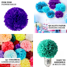 6 Pack 8" White Paper Tissue Fluffy Pom Pom Flower Balls