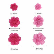 Floral backdrop décor - Different sizes of pink paper flowers