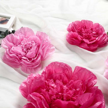 Add a Touch of Elegance with Pink Giant Peony 3D Paper Flowers Wall Decor