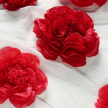 6 Pack Red & Wine Giant Paper Flowers Peony Assorted Sizes -  12" | 16" | 20"#whtbkgd