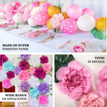 Pack of 6 - Pink & Fuchsia Assorted Size Paper Peony Flowers - 7" | 9" | 11"