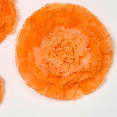 Orange paper flower decoration for parties and events