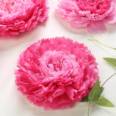 Pink peony flower decorations on a light background.
