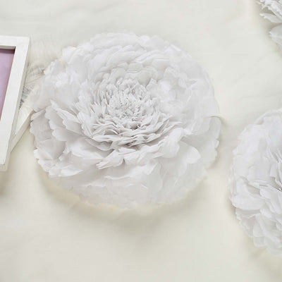 White floral decor piece on a soft background.