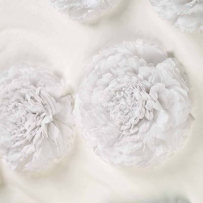 White floral decorations on a soft background.