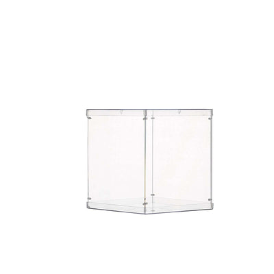 Clear acrylic display box with open front and top.