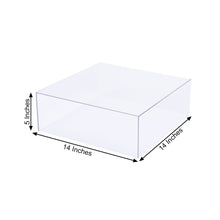 14 Inch x 14 Inch Clear Acrylic Pedestal Riser Transparent Display Cake Box Stand with Hollow Bottom 