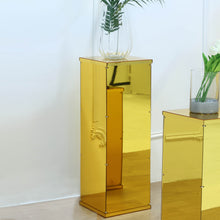 Gold Acrylic Mirror Pedestal Display Risers With Interchangeable Lid & Base 32 Inch