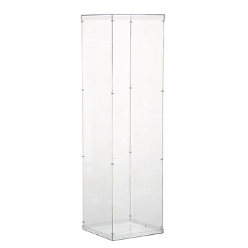 Create Whimsical and Captivating Displays with our Transparent Floor Standing Clear Acrylic Pedestal Riser