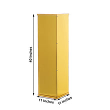 Floor Standing Gold Acrylic 40 Inch Pedestal Display Risers With Interchangeable Lid & Base Mirror Finish