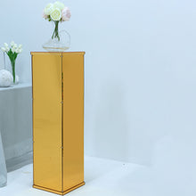 Floor Standing Gold Acrylic Mirror Pedestal Display Risers With Interchangeable Lid & Base 40 Inch