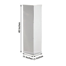 Silver Acrylic 40 Inch Pedestal Display Risers With Interchangeable Lid & Base Mirror Finish