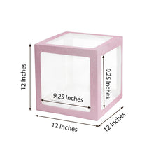 Balloon Boxes With Blush Rose Gold Edges 2 Pcs Baby Shower Transparent DIY