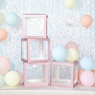 Blush Transparent DIY Balloon Boxes for Stunning Party Decorations