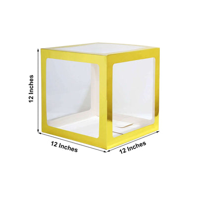 Gold accent display cube, 12 inches x 12 inches x 12 inches.