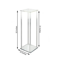 Clear Acrylic 32 Inch Floor Vase Flower Column Stand With Mirror Base