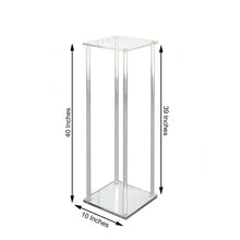 Clear Acrylic 40 Inch Floor Vase Flower Column Stand With Mirror Base