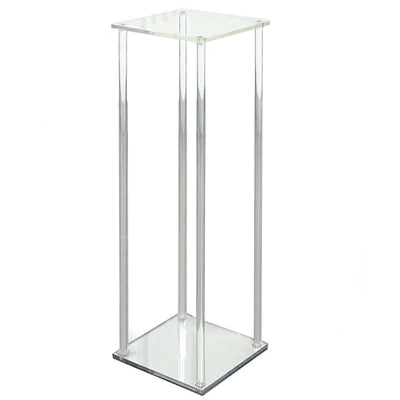 Clear acrylic display pedestal with a sleek modern design.