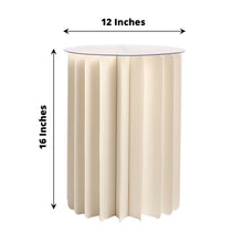 16inch Ivory Cylinder Pillar Pedestal Stand, Display Column Stand With Top Plate