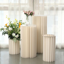 16inch Ivory Cylinder Pillar Pedestal Stand, Display Column Stand With Top Plate