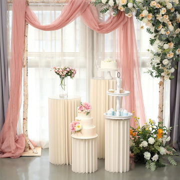Create a Captivating Display with the Ivory Cylinder Pillar Pedestal Stand