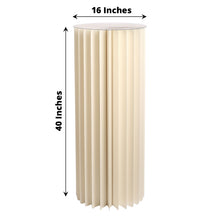 40inch Ivory Cylinder Pillar Pedestal Stand, Display Column Stand With Top Plate