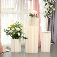 40inch Ivory Cylinder Pillar Pedestal Stand, Display Column Stand With Top Plate
