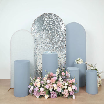 Add Elegance to Your Event with Dusty Blue Spandex Pedestal Pillar Prop Covers