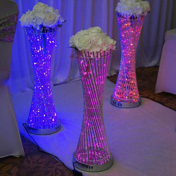 Create an Alluring Atmosphere with the Color Changing LED Spiral Metal Tower Columns LED Lamp