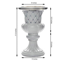 2 Pack | 18inch Tall White PVC | 10mm Crystal Studded Italian Inspired | Pedestal Column Plant Stand Pot