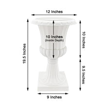 Floral Pedestal Flower Pot In White PVC 20 Inch 