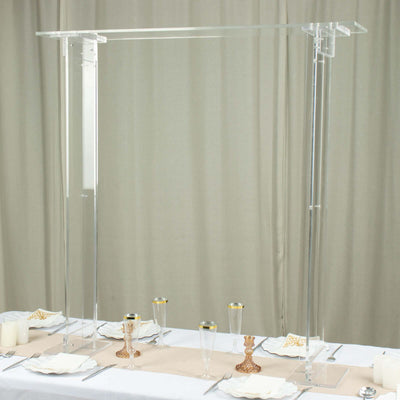 Acrylic table divider for dining setup.