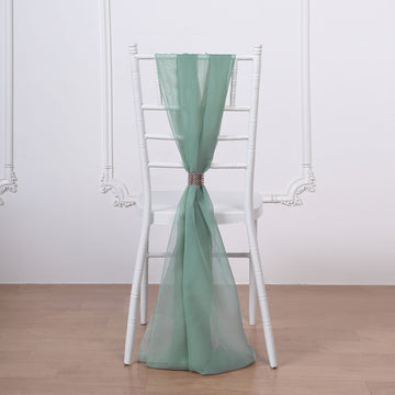 Elegant Eucalyptus Sage Chair Sashes