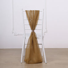 5 Pack | Gold DIY Premium Designer Chiffon Chair Sashes | 22" x 78"
