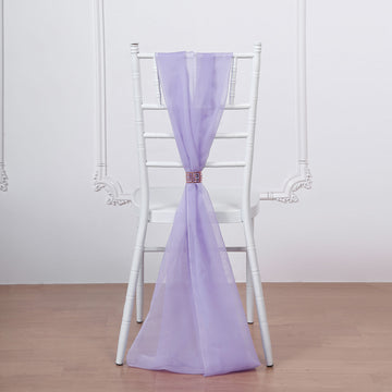 5 Pack Lavender Lilac DIY Premium Designer Chiffon Chair Sashes 22" x 78"