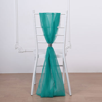 Turquoise DIY Premium Designer Chiffon Chair Sashes