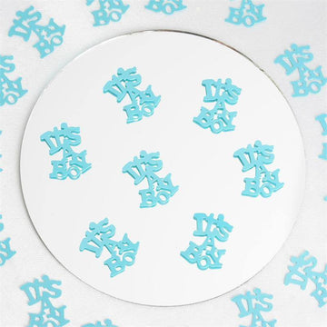 300 Pcs Blue Metallic Foil Baby Shower Table Confetti Party Sprinkles
