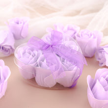 6 Pack Lavender Scented Rose Soap Party Favors With Gift Boxes & Ribbon