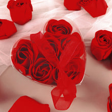 4 Pack | 24 Pcs Red Scented Rose Soap Heart Shaped Party Favors With Gift Boxes And Ribbon
