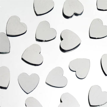 300 Pcs Silver Metallic Foil Heart Table Confetti Party Sprinkles