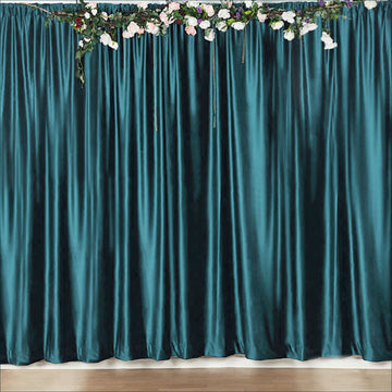 Peacock Teal Premium Velvet Backdrop Stand Curtain Panel, Privacy Drape with Rod Pocket 8ft