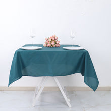 54 Inch Peacock Teal Square Tablecloth