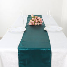 12x108 Inch Peacock Teal Satin Table Runner Seamless 