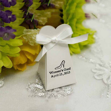 100 Pack | Personalized Custom Triangle Heart Wedding Favor Gift Boxes