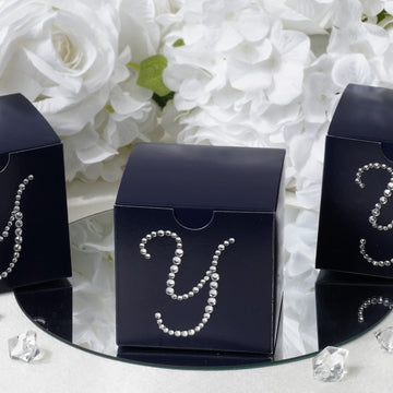 100 Pack | Personalized Diamond Monogram Wedding Favor Gift Boxes - 3"x3"x3"