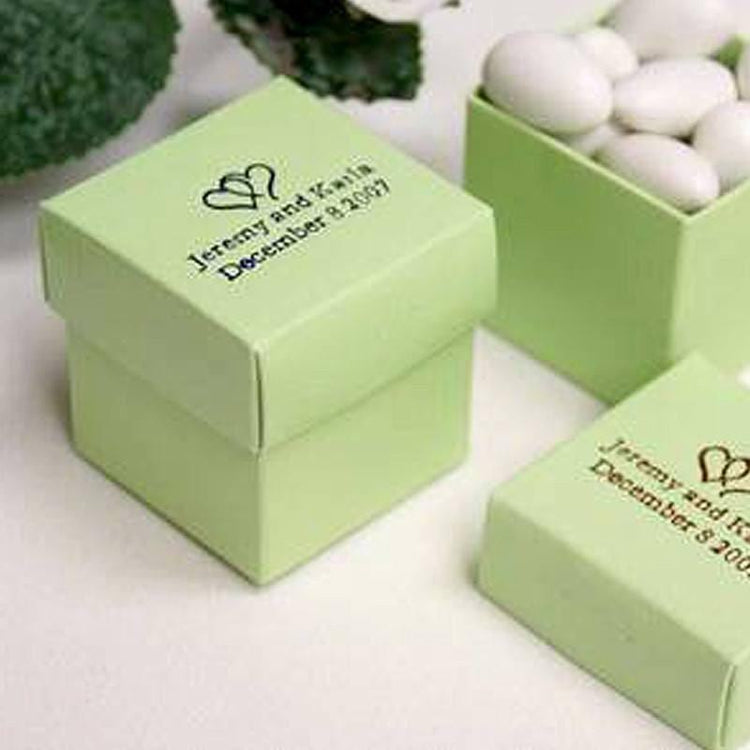 100 Pack | Personalized Wedding Favor 2pc Gift Boxes, Party Favors - 2"x2"x2"